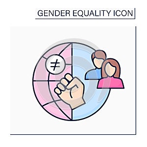 Fight inequality color icon