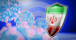 Fight of the Iran with coronavirus - 3D render