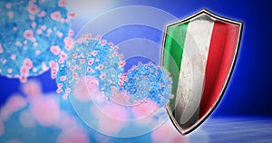 Fight of the Italy with coronavirus - 3D render