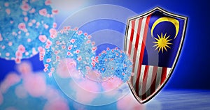 Fight of the Malaysia with coronavirus - 3D render