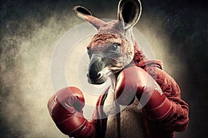 The Fight for the Outback. Kangaroo Boxing. Generative Ai