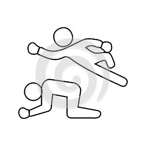 fight in wrestling icon. Element of Fight for mobile concept and web apps icon. Thin line icon for website design and development