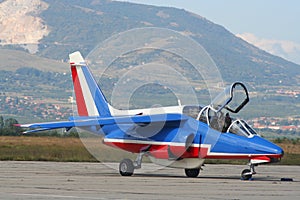 Fighter aircraft on runway