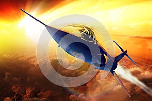 Fighter  F104 flying high photo