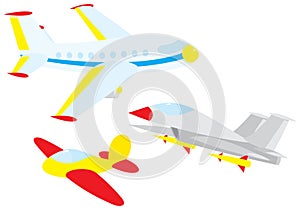 Fighter, glider and airliner