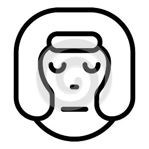 Fighter with helmet icon outline vector. Boxing fight