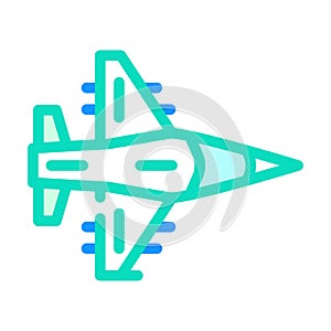 fighter jet airplane aircraft color icon vector illustration