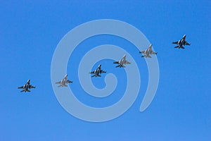 fighter jet formation in flight