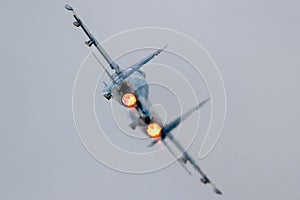 Fighter jet full afterburner take off