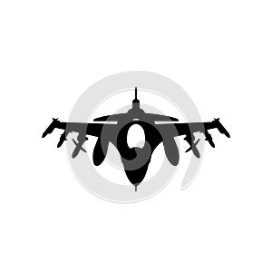 Fighter jet icon isolated on white background. Fighter jet icon in trendy design style.