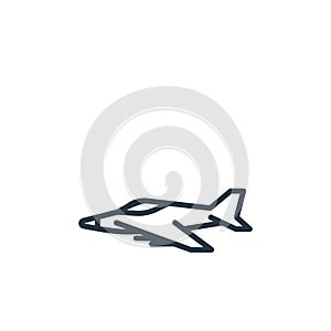 fighter jet icon vector from vehicles concept. Thin line illustration of fighter jet editable stroke. fighter jet linear sign for