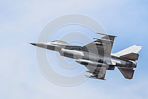 Fighter jet military aircraft flying showed with high speed