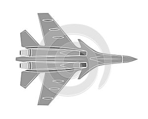 Fighter jet vector illustration isolated on white background. vector illustration