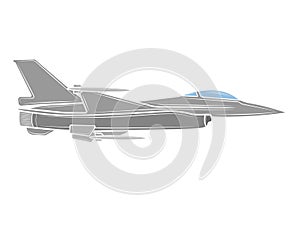 Fighter jet vector illustration isolated on white background. vector illustration