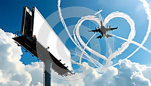 fighter jets making a loop and leaving an inversion trail in the shape of a heart