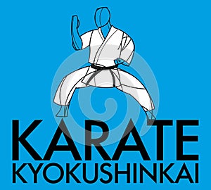 Fighter Kyokushinkai karate. Vector geometric logo photo