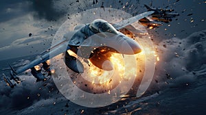 fighter plane crash over sea