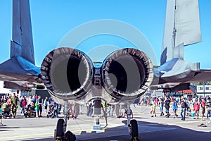 Fighter plane with two jet engines