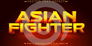 Fighter text effect, editable asian and gaming text style