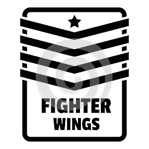 Fighter troop wings logo, simple style