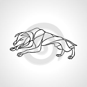 Fighting dog pit bull terrier dog or canine wavy outline vector