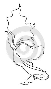 Fighting fish tattoo design vector for sticker.