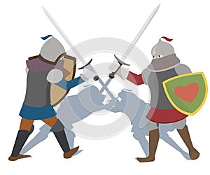 Fighting knights vector cartoon