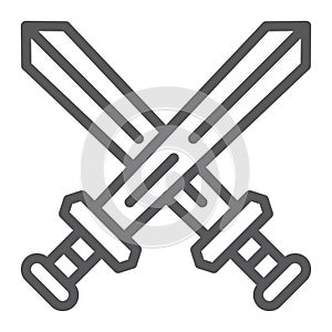 Fighting line icon, game and play, crossed swords sign, vector graphics, a linear pattern on a white background. photo