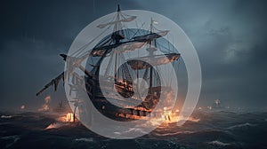 Fighting pirates ships