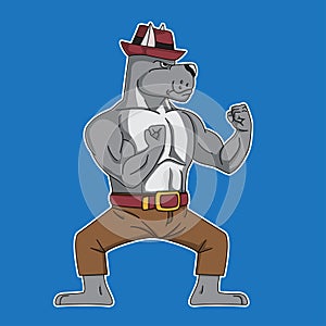 Fighting Pitbull mascot
