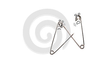 Fighting safety pins background