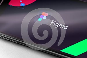 Figma logo on the display smartphone