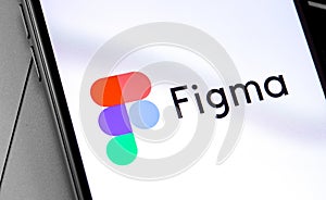 Figma logo on the screen smartphone