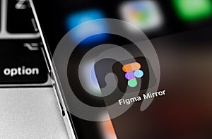 Figma mobile app on display smartphone