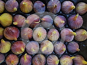 Figs fruits in grocery crate