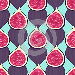 Figs pattern on mint green background.