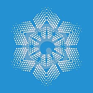 Figurate snowflake icon, simple style