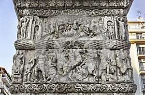 Figurative reliefs on the Arch of Galerius in Thessaloniki, Greece photo