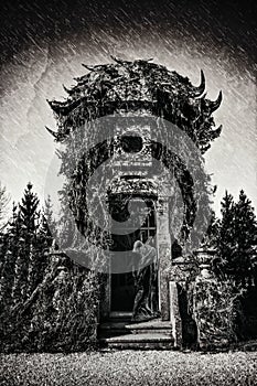 Figure in the abandoned place