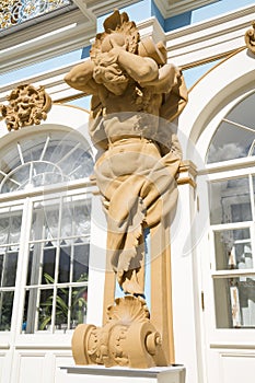 The figure of Atlant on the facade of the Catherine Palace in Tsarskoye Selo photo
