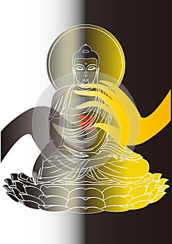 The figure of Buddha of light and dark