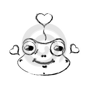 Figure cute flog female animal with hearts design photo