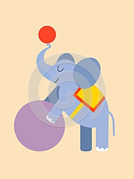 The figure of the elephant with balloons