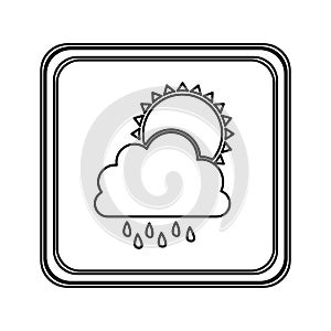 figure emblem cloud rainning with sun icon