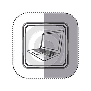 figure emblem laptop technology icon