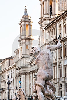 Figure of Fontana del Nettuno on Piazza Navona