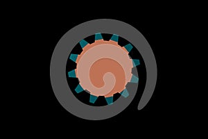 Figure in the form of a gear black background