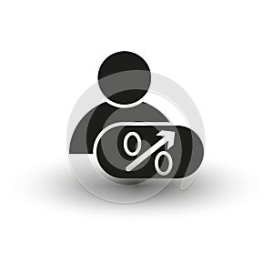 Figure holding blank sign. Vector illustration. EPS 10.