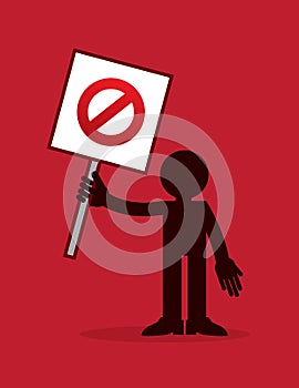 Figure Holding Do Not Cross Out Sign