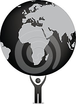 Figure holding the world
